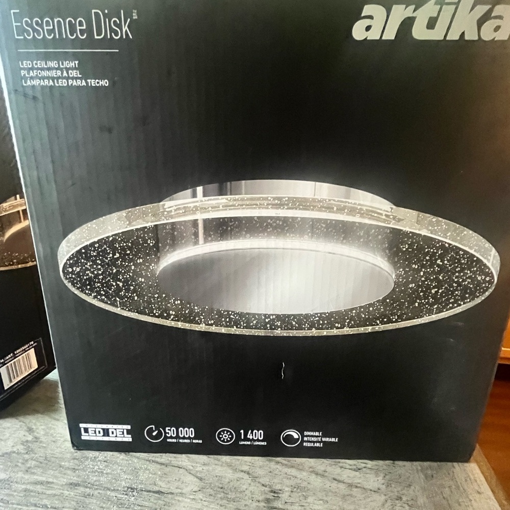 Essence Disk LED Ceiling Light - Clear/Clear Crystal Finish
